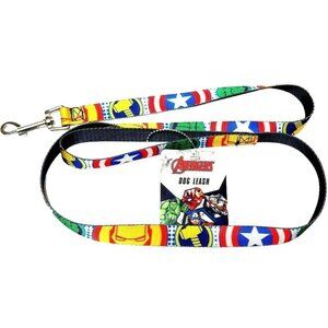 Best Brands Marvel AVENGERS 43in Long x .75in Wide Dog Leash with Metal Clip NWT